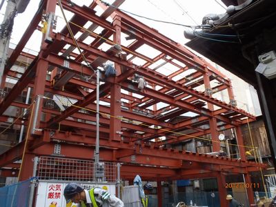 大阪福島マンション工事中 鉄骨建て方 三和建設のコンクリート住宅 ｂｌｏｇ