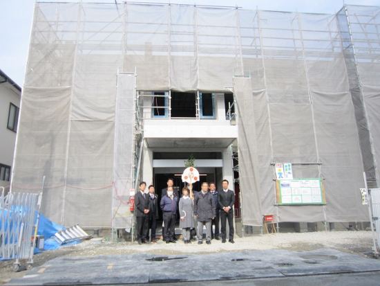 大阪・堺市RC造２階建医院建築現場上棟式