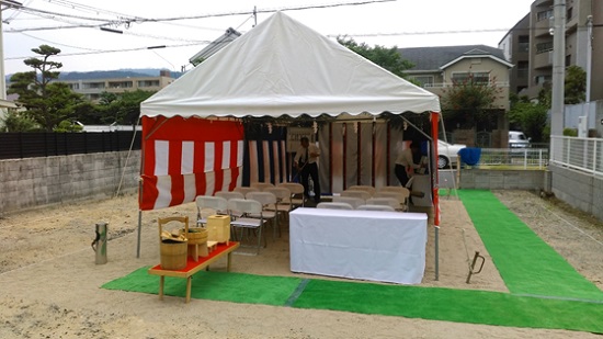 「芦屋呉川町の家」の地鎮祭