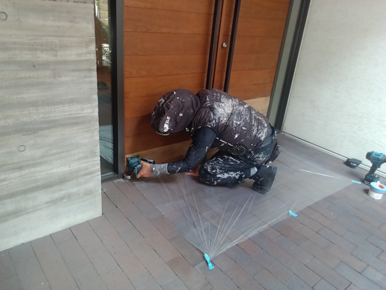 オーダーメイド玄関ドア_下地調整①